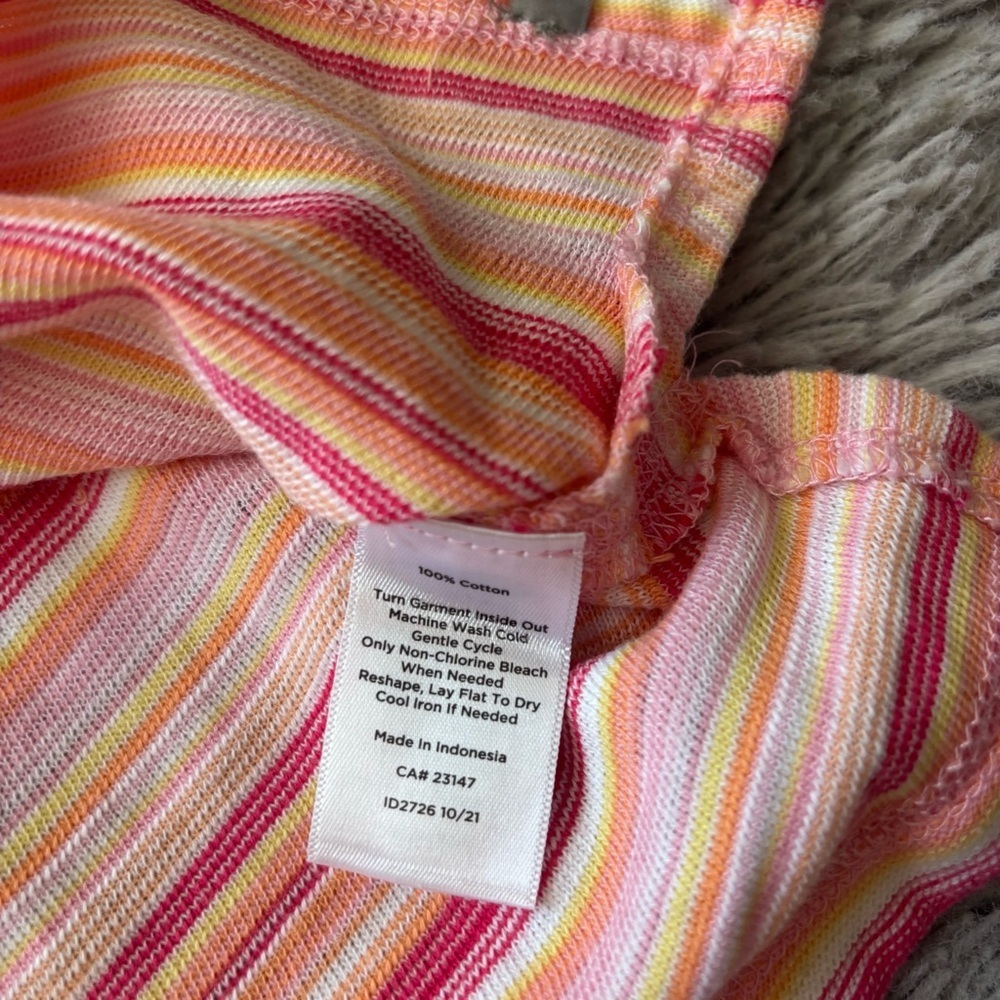 Talbots Pink coastal beachy Striped Long Sleeve Top size L - Picture 7 of 7